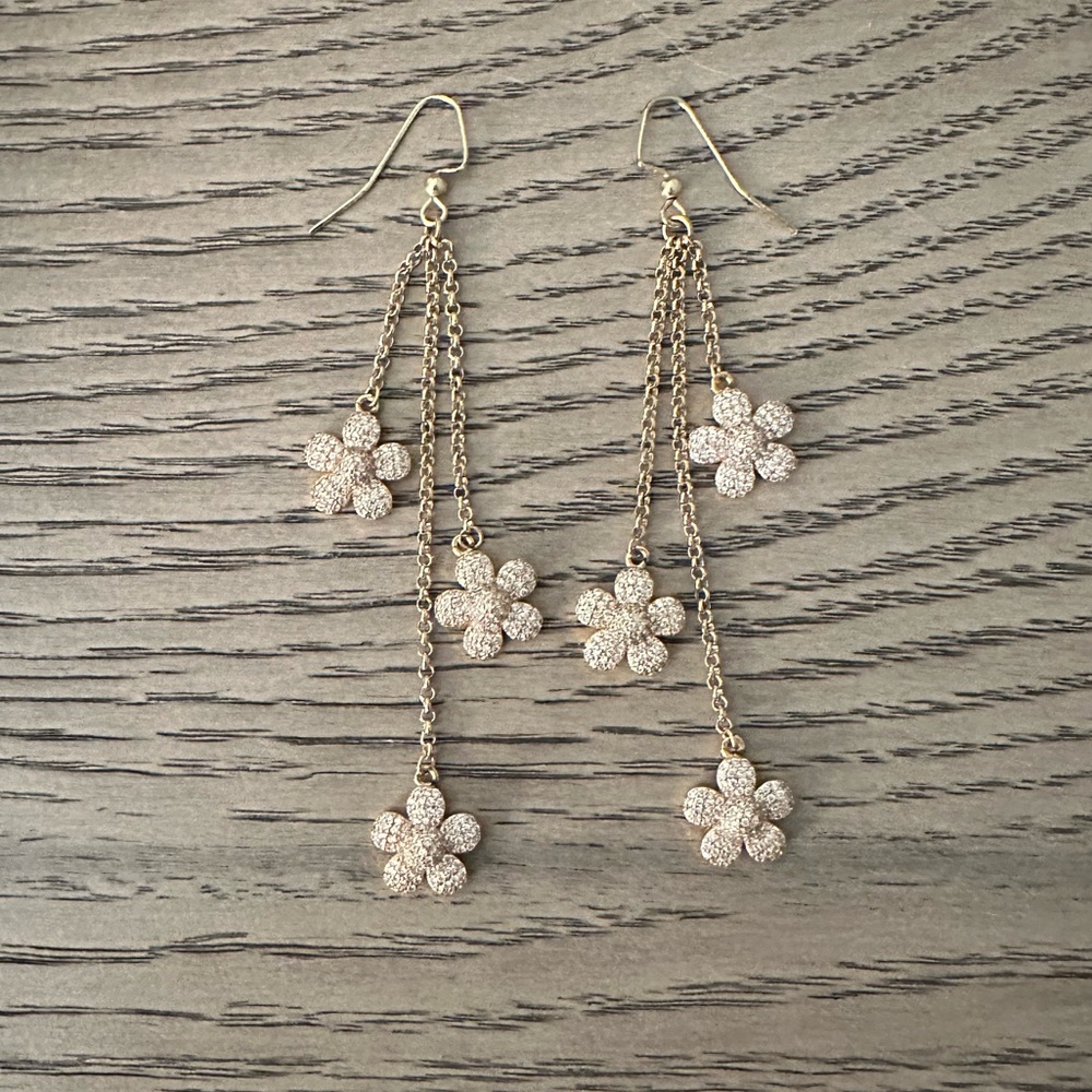 Rhinestone Daisy Earrings